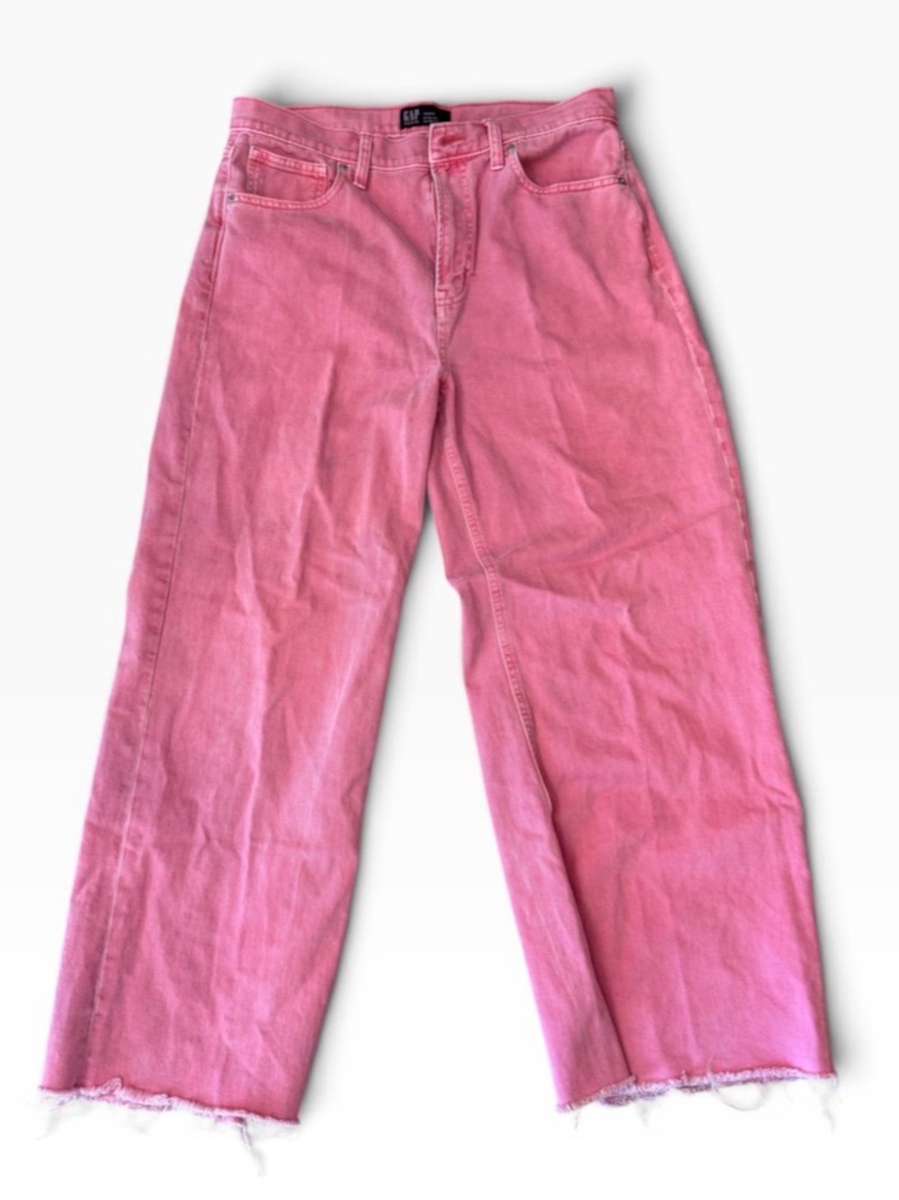 GAP High-Rise Wide Leg Jeans in Poppy Pink